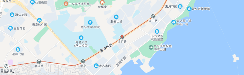 青岛海口路海游路_公交站地图_青岛公交_妙搜公交查询2025