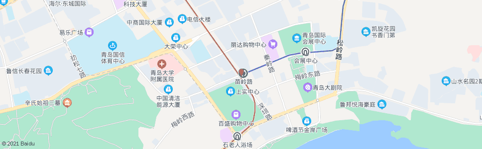 青岛苗岭路_公交站地图_青岛公交_妙搜公交查询2025