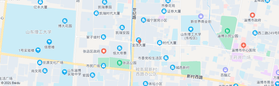 淄博共青团路世纪路口_公交站地图_淄博公交_妙搜公交查询2024