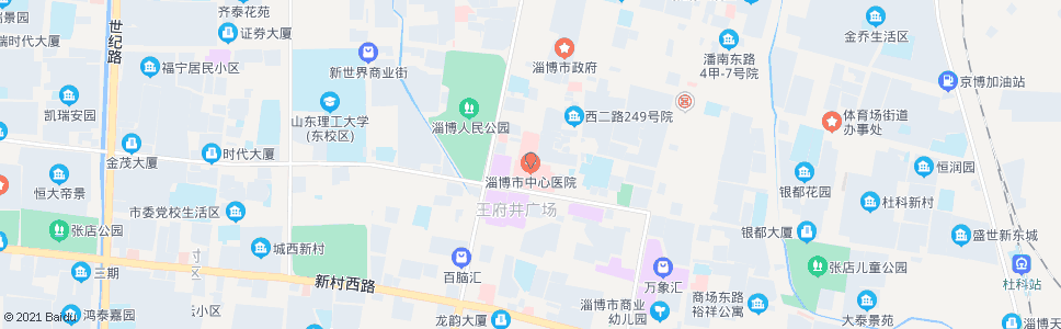 淄博中心医院_公交站地图_淄博公交_妙搜公交查询2024