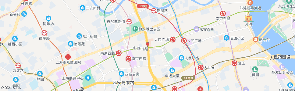 上海南京西路成都北路_公交站地图_上海公交_妙搜公交查询2024