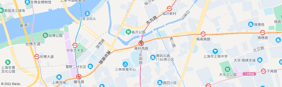 上海杨高南路高科西路_公交站地图_上海公交_妙搜公交查询2024