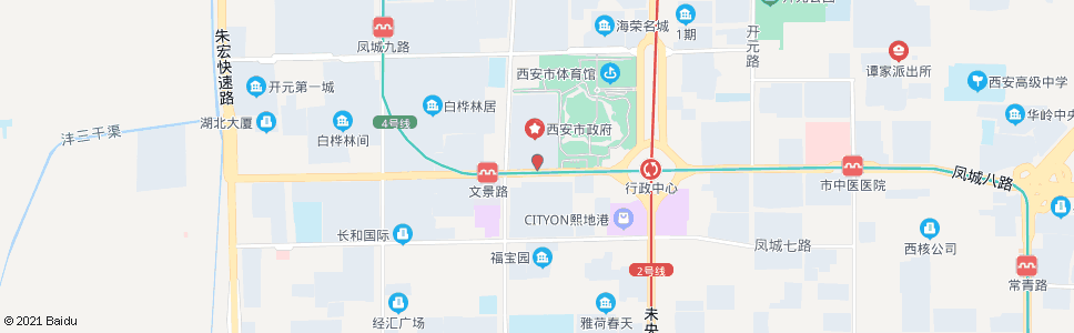 西安紫薇苑(凤城北路南口)_公交站地图_西安公交_妙搜公交查询2025