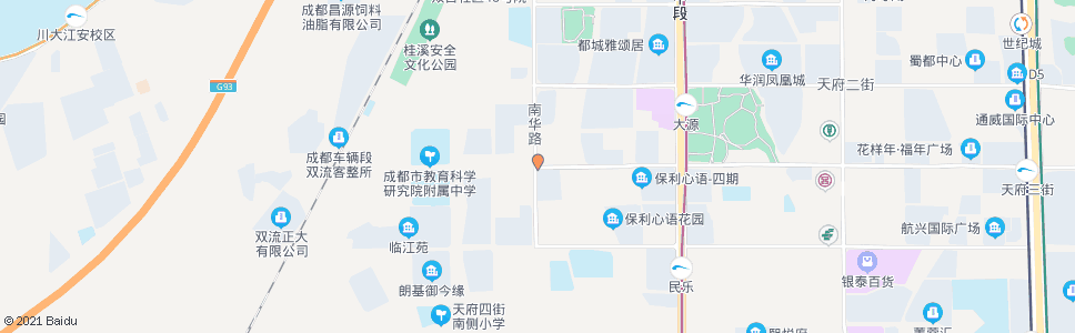 成都天府三街南华路口_公交站地图_成都公交_妙搜公交查询2025