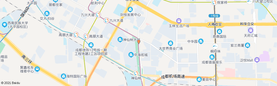 成都神仙树南路北_公交站地图_成都公交_妙搜公交查询2025