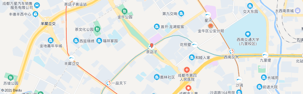 成都茶店子路口_公交站地图_成都公交_妙搜公交查询2025