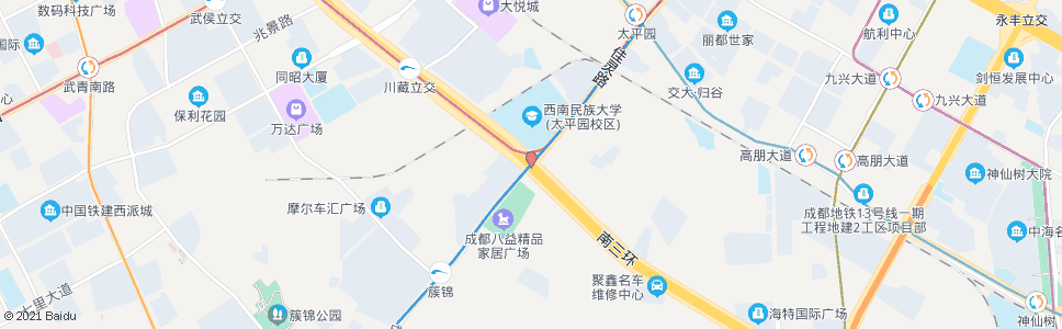 成都三环川藏立交东内侧_公交站地图_成都公交_妙搜公交查询2025