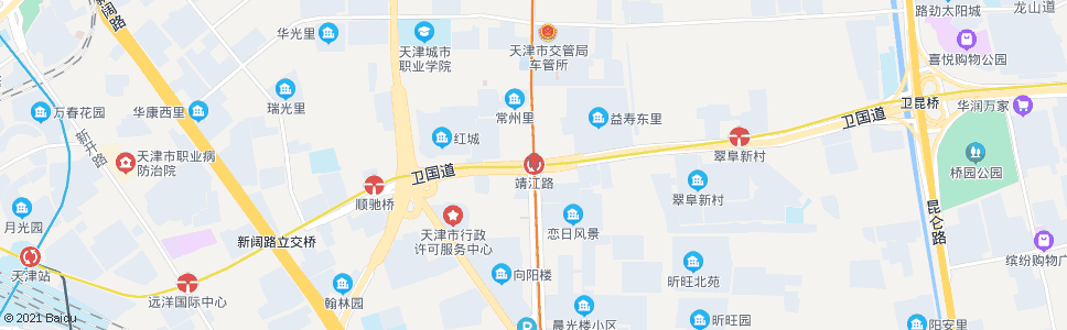 天津靖江路站_公交站地图_天津公交_妙搜公交查询2025