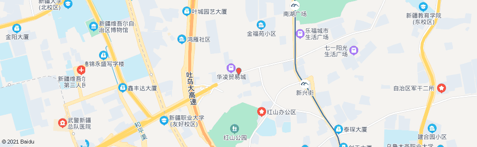 乌鲁木齐华凌市场(西虹东路)_公交站地图_乌鲁木齐公交_妙搜公交查询2025