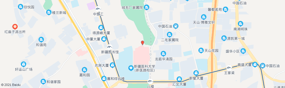 乌鲁木齐医学院后门_公交站地图_乌鲁木齐公交_妙搜公交查询2024