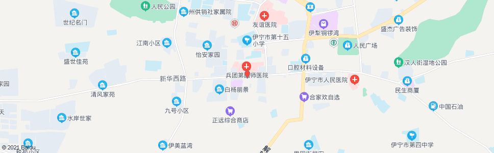 伊犁农四师医院_公交站地图_伊犁公交_妙搜公交查询2024