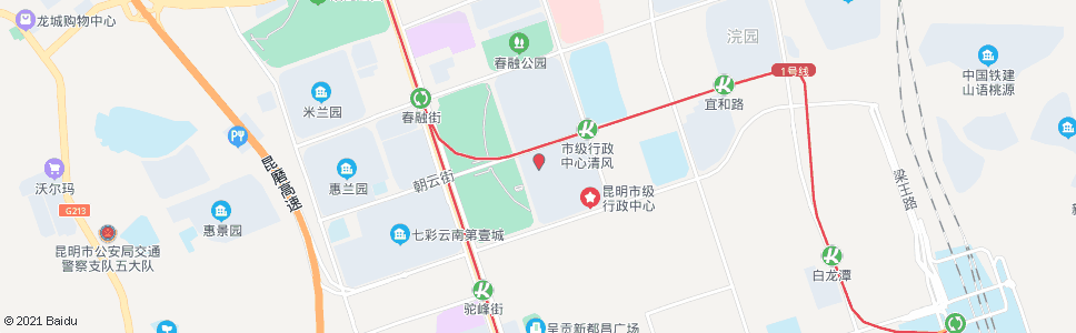 昆明龙园路(朝云街口)_公交站地图_昆明公交_妙搜公交查询2024