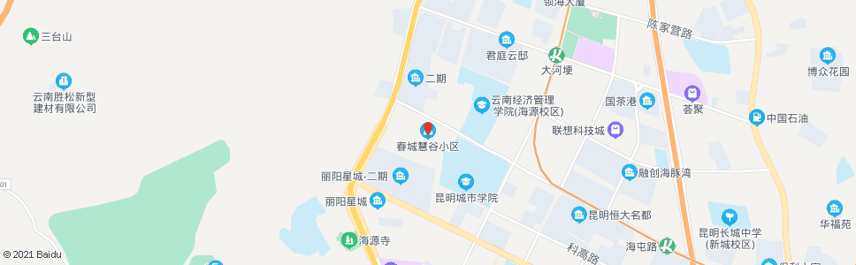 昆明慧谷路(春城慧谷小区)_公交站地图_昆明公交_妙搜公交查询2024