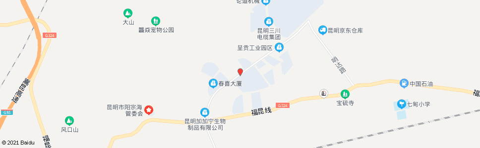 昆明七甸工业园区(阳春大道)_公交站地图_昆明公交_妙搜公交查询2024