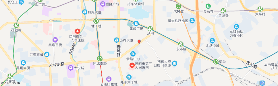 昆明民航路口环城南路_公交站地图_昆明公交_妙搜公交查询2024