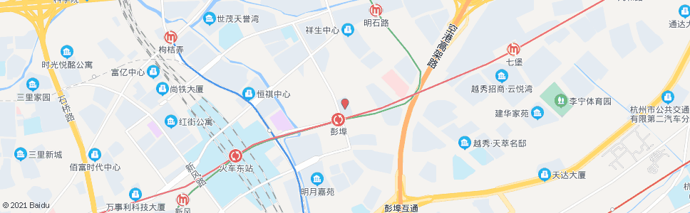 杭州鸿泰路地铁彭埠站_公交站地图_杭州公交_妙搜公交查询2025