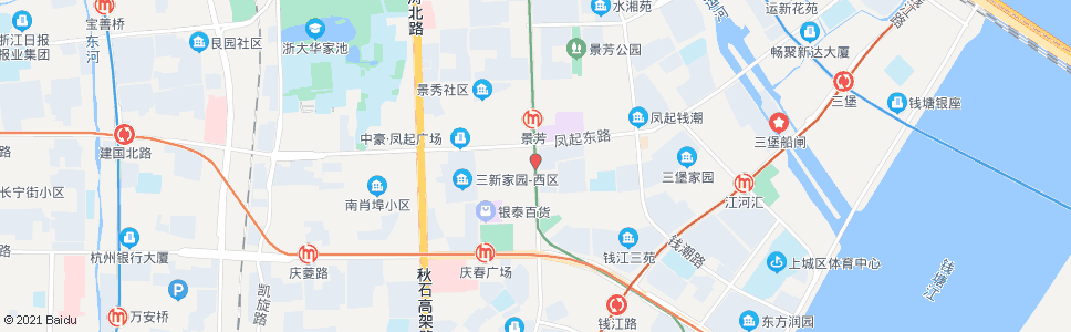 杭州新塘路凤起东路口_公交站地图_杭州公交_妙搜公交查询2025