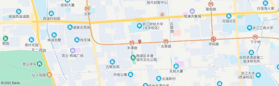 杭州丰潭路文二西路口_公交站地图_杭州公交_妙搜公交查询2025