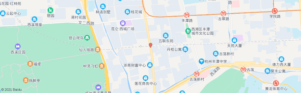 杭州古墩路文三西路北口_公交站地图_杭州公交_妙搜公交查询2025