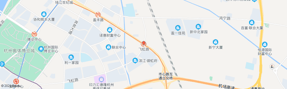 杭州地铁飞虹路站_公交站地图_杭州公交_妙搜公交查询2024