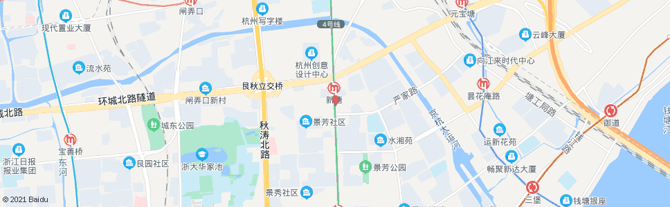 杭州艮新天桥南(地铁新塘站)_公交站地图_杭州公交_妙搜公交查询2024