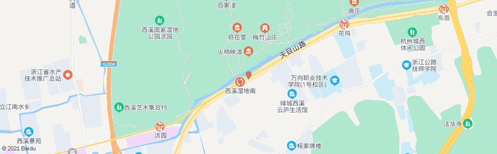 杭州西溪湿地周家村(BRT)_公交站地图_杭州公交_妙搜公交查询2025