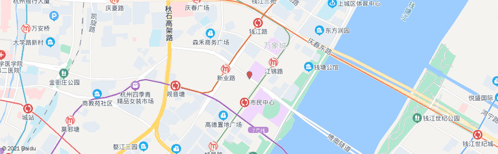 杭州市民中心北大门_公交站地图_杭州公交_妙搜公交查询2025