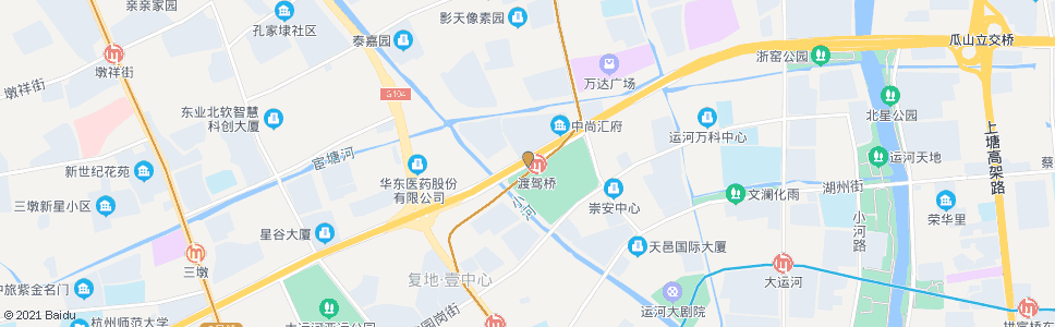 杭州渡驾桥村(汽车城旧车市场)_公交站地图_杭州公交_妙搜公交查询2024