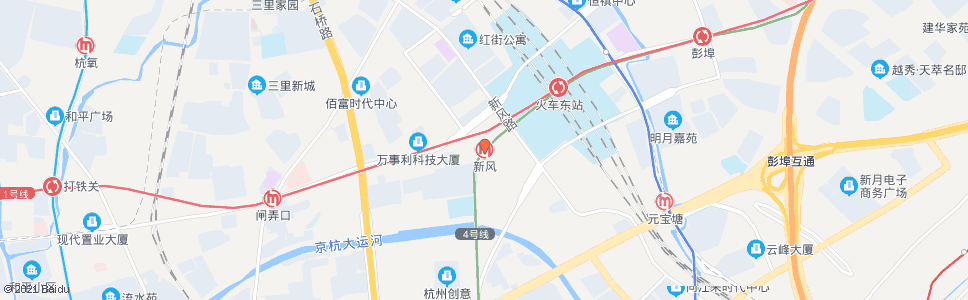 杭州地铁新风站(环站西路)_公交站地图_杭州公交_妙搜公交查询2025